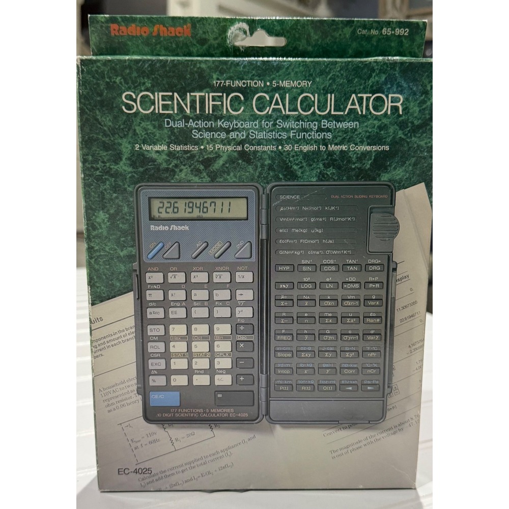 Radio Shack EC-4025 Scientific Calculator Dual-Action Keyboard Vintage 65-992